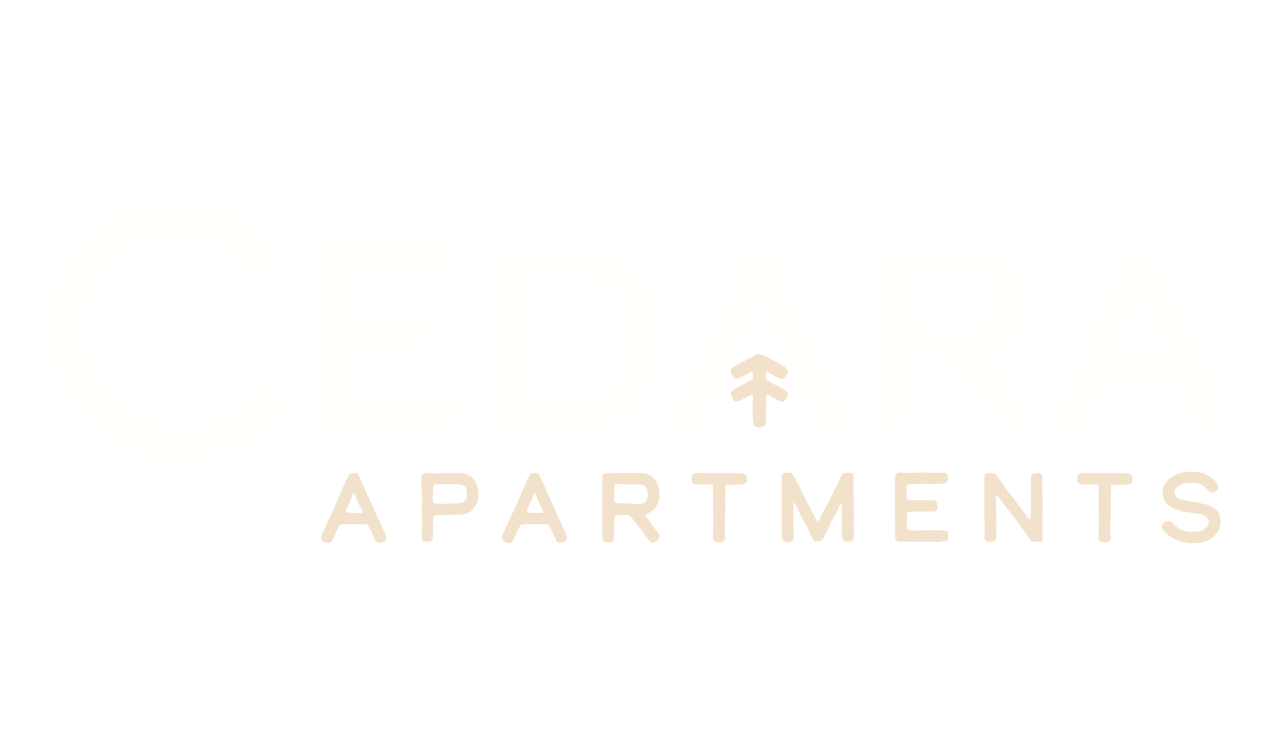 A black and white image of a logo for Cedara Apartments.